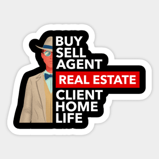 Real Estate Words Man Sticker